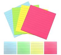 4 Pack Lined Sticky Notes, 4 x 4 in Lined Pastel Coloured Self-Stick Notes, 4 Colors Post It Notes Sticky Notes Stationery Office Accessories Stationery Supplies Sticky Notes Set Note Pastel