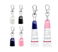 【4-Pack】Lip Balm Cap Holder with Keychain, Portable Replacement Cover Compatible with Aquaphor 0.35 oz Lip Repair, Leak-Proof Design, Never Lose Your Lip Gloss Again