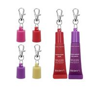 【4-Pack】Lip Balm Cap Holder with Keychain, Portable Replacement Cover Compatible with LANEIGE 0.17 oz Lip Balm, Leak-Proof Design, Never Lose Your Lip Gloss Again
