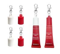 【4-Pack】Lip Balm Cap Holder with Keychain, Portable Replacement Cover Compatible with LANEIGE 0.35 oz Lip Balm, Leak-Proof Design, Never Lose Your Lip Gloss Again