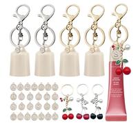 4 Pack Lip Gloss Holder Keychain with Cherry Charms Portable Lip Balm Keychain Initial Letter Keychain Cap Compatible with Summer Fridays 0.5 oz LANGIGE 0.35 oz Lip Balm