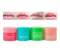 4-Pack Lip Sleeping Mask & Lip Balm Set - Fruit Moisturizing, Hydrating Lip Balm for Dry & Chapped Lips, Repairs & Protects - Women & Teenage Girls Gift, 8g x 4