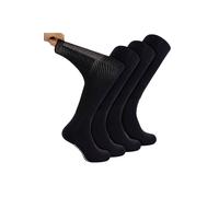 Dr.Socks 4 Pack Long Bamboo Diabetic Socks With Grips for Men and Women - 6-8 UK - Black