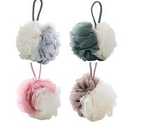 4 Pack Loofah Shower Puff, Large Loofah Bath Sponge, Soft & Durable Shower Puffs, Bath Loofah Men & Women, for Cleaning Body & Exfoliating Scrubber (A-4pcs)