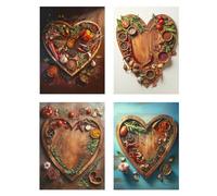 4 Pack Love Diamond Art for Kids Seasoning Diamond Painting Crystal Art Kits DIY Full Rhinestone Dimond Painting for Kids/Beginners, 5D Embroidery Cross Stitch Crafts for Home Wall Decor 18x24in z461f