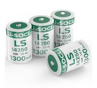 4 Pack LS14250 3.6V 1/2AA 1300mAh Lithium ER14250 Battery for SAFT Water Meter Electricity Generic Battery, Non-Rechargeable