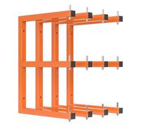 4 PACK Lumber Rack Wall-Mounted Lumber Storage Rack, Heavy Duty Wood Storage Racks With 6-Level System, 1320 LB Sturdy Garage Wood Organizer, Hanging Orange Lumber Metal Racks for Indoor & Outdoor