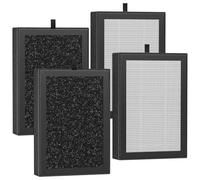 4 Pack LV-H128 Filter Compatible with LEVOIT LV-H128/LV-H13EU Air Purifier | 3-IN-1 Efficient Filtration HEPA Replacement Filter, Replace LV-H128-RF & LV-H13EU-RF