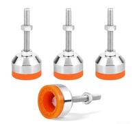 4 Pack M8 x 50mm Adjustable Machine Feet, Heavy Duty Leveling Legs with Rubber Pads for Furniture & Equipment, Galvanized Steel Floor Protectors, Silver