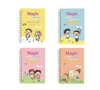 4 Pack Magic Grooved Writing Practice Groove Training Copybook For Kids Reusable Apply To Homeschool Classrooms transcribe(Ten refills)