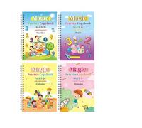 4 Pack Magic Grooved Writing Practice Groove Training Copybook For Kids Reusable Apply To Homeschool Classrooms transcribe(A set of four books)