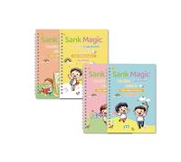 4 Pack Magic Grooved Writing Practice Groove Training Copybook For Kids Reusable Apply To Homeschool,Classrooms,transcribe(A set of four books)