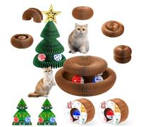 4 Pack Magic Organ Cat Scratching Board Toy Foldable Interactive Cat Toy with 8 PCS Ball Reversible Infinity Style Magic Organ Cat Toy for Indoor Cats Claw Care,Mental Stimulation,Enrichment Play