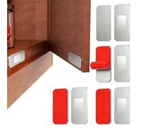 4 Pack Magnetic Door Catch, 7kg Strong Hold Ultra Thin Cabinet Magnets, Self-Adhesive No Drilling Stainless Steel Catch for Kitchen Cupboard, Wardrobe, RV