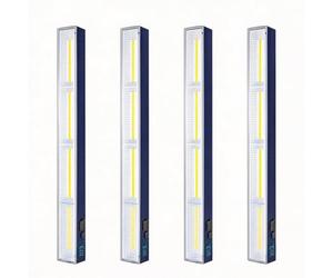 4 Pack Magnetic Lights Rechargeable 4000 Lumens 7200mAh 40CM Work Light Bar, Inspection Lamp 216 LED Bulbs Waterproof, Portable Lighting with Hook, for Camping, Car Repair, Garage, Workshop Tasks
