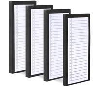 4 Pack Magnetic Notepads for Refrigerator,Grocery List Large Magnet Pad for Fridge,Full Magnet Back Design Magnetic Memo Pads for Grocery List, Shopping List, To-Do List (Black, 4 Pack×50 Sheets)