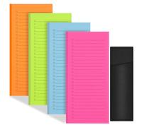 4 Pack Magnetic Notepads for Refrigerator with Pen Holder,Notepad Grocery List Large Magnet Pad for Fridge,Full Magnet Back Magnetic Memo Pads for Grocery List (4 Magnetic Notepads+1 Pen Holder)