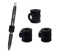 4 Pack Magnetic Pen Pencil Holder - Silicone Adjustable holder fit most pens pencils, Great for Fridges, Whiteboards, Workshops,Offices,Classrooms and Kitchens（Black）