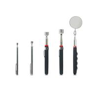 4 Pack Magnetic Pickup Tool, 15lbs Heavy Duty & 1.5lbs Precision Magnet on a Stick, Telescoping Long Reach, with LED Torch & Self-Illuminated Mirror, for Car Mechanic Garage Workshop DIY