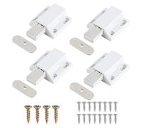 4 Pack Magnetic Push Door Latches Cupboards Push to Open Door Catches Strong Magnetic Touch Latch Hidden Release Press Out Closure Popping Open Lock for Kitchen Drawer Cabinet, White