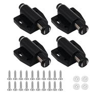 4 Pack Magnetic Push to Open Door Catches for Cabinet, Pressure Touch Release Catches Latch for Open and Close The Door with a Single Push Including Fixing Screws (Black)
