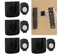 4 Pack Magnetic Remote Control Holder Wall-Mounted Remote Control Wall Holder No Drilling Strong Magnet Controller Holder Universal Wall Organiser for Home Office School Supply Storage (Black)