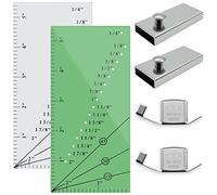 4 Pack Magnetic Seam Guide + 2 Allowance Ruler, Straight Line Hems Sewing Ruler and 2 Types Perforated Gauge from 1/8 to 2 Inch for Quilts, Apparel and Caps