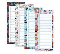 4 Pack Magnetic Shopping List Pad for Fridge, To Do List Pad Totally 200 Sheets Tear off Magnetic Notepad for Fridge, 21.4 x 8.8 cm