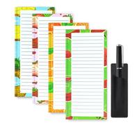 4 Pack Magnetic Shopping List Pad for Fridge, To Do List Pad Totally 200 Sheets Tear off Magnetic Notepad for Fridge, 20 x 8.8 cm