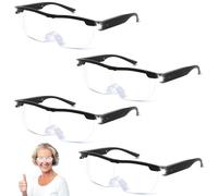 4 Pack Magnifying Glasses for Hobbies on Stand, 300% Magnifying Glasses, Hands Free Magnifying Glass for Reading, Crafts, Jewelry Making, Close Work, Small and Strong Magnifier, Black