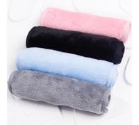 4 Pack Make Up Remover Cloth, 40 * 20 CM Flannel Face Cloth Face Wipes for Sensitive Skin Make Up Removing(Black+Pink+Blue+Grey)