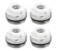 4-Pack Manual 1/2" Radiator Bleed Valve Plugs, Nickel-Plated Brass Manual Air Vent Bleeder Screws, Heavy Duty Hydronic Heating Replacement Valve to Fix Cold Radiators & Reduce Noise