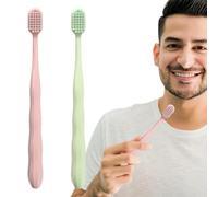 4 Pack Manual Ultra Soft Toothbrush，Clean Deep Extra Soft Toothbrush for Sensitive Gums，Toothbrushes for Adults，7.4" x 0.75" Multicolor (Color-B)
