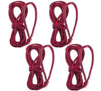 4 Pack Marine-Grade Dock Lines - 1/2” X 15’ Double-Braided PE Boat Rope with 12” Eyelets, Heavy-Duty Mooring Line for Small to Medium Boats, High-Wind Resistance Accessories (Red/Black)