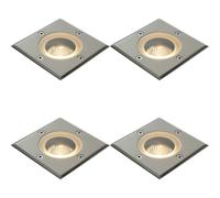 4 PACK Marine Grade IP65 Square Ground Light - 50W GU10 - Stainless Steel
