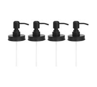 4 Pack Mason Jar Soap Dispenser Lids with Pumps,Lotion Soap Dispenser Lids for 16Oz Regular Mouth Mason Jar Decor,Black