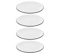 4 Pack Melamine Dinner Plates 23cm Shatterproof Black Rim(Gray)