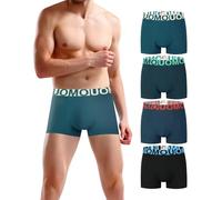 4-Pack Men's Cotton Trunks - Regular Fit Boxer Briefs, Y-Front Design, Soft, Breathable and Comfortable Everyday Wear (1858, L)