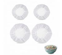 4 Pack Mesh Food Covers for Outside, Reusable Elastic Bowl Covers with Stretch Edges for RV Camping Camper Picnic BBQ, Fine Net Screen Keep Out Flies Bugs Mosquitoes, Fits Plates Bowls