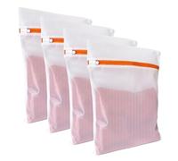 4 Pack Mesh Laundry Bags for Delicates 12inx16in (30cmx40cm), Dryer Safe, Breathable Fine Net, Sturdy Anti-Rust Zipper, Mesh Laundry Bags for Lingerie, Bra, Underwear, Sneakers, Socks, Laundry Club