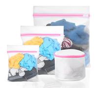 4 Pack Mesh Laundry Bags for Delicates in 4 Sizes, Durable Honeycomb Mesh Zippered Washing Machine Bag for Lingerie Clothes, Bras, Shoes, Socks, Travel & Storage, Includes L, M, S and Intimates Bag