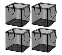 4 Pack Mesh Pond Planting Baskets With Handles For Water Lilies Lotus And Aquatic Plant Root Development(Square)