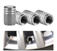 4 Pack Metal Alloy Tyre Valve Caps, Laser Engraved Union Jack Dust Caps for Car, Corrosion Resistant Schrader Valve Stem Caps, Universal Fit for Cars, SUVs, Bicycles, Motorcycles, Trucks (Grey)