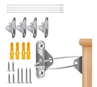 4 Pack Metal Anti-Tip Furniture Straps - Heavy Duty Metal Anti-Tip Furniture Straps & Wall Anchor Kit to Secure Wardrobe, Bookcase, Cabinet to Wall - Child & Pet Safety