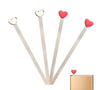 4 Pack Metal Heart-Shaped Bookmark Reading Page Markers Heart Metal Bookmark for Book Lover Gift Women Girls,2 Colors