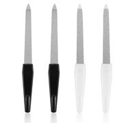 4 Pack Metal Nail Files,Professional Nail Files for Natural Nails,Double Sided Files with Anti Slip Handle,Sapphire Grit for Shaping Styling Gel, Nails Accessories Tools for Home Salon