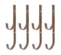4 Pack Metal Pool Pole Hanger Set Rust Resistant Hooks, For Telescopic Poles Skimmer Leaf Rake Net Brush Garden Fence Deck Wall Storage Organizer Black Coffee Blue(coffee)