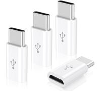 4 Pack Micro USB to USB C Adapter, Micro-USB Female to USB-C Male OTG Adapter Compatible with Samsung Galaxy S10 S9 S8 Plus Note 9 8, MacBook, LG V30 G5 G6, Moto Z2 Play Type-C Phones, Tablets (White)