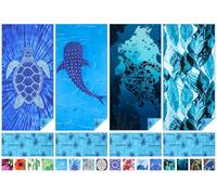 4 Pack Microfiber Lightweight Thin Beach Towel Sand Free Quick Dry Super Absorbent Compact Oversized Large Towels for Swimming Pool Yoga Gym Travel Vacation Beach Accessories Essentials for Adults