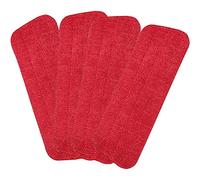 4 Pack Microfiber Mop Pad Spray Mop Pad Replacement Cleaning Fit for Wet/Dry Spray Mops & Mops Washable 16.5 * 5.5 Inches. (Red) Pads Wet Pads